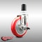 Service Caster 5 Inch 316SS Red Polyurethane Swivel 1-1/2 Inch Expanding Stem Caster Brake SCC-SS316EX20S514-PPUB-RED-TLB-112 - alternate 2